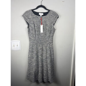 ELLE Tweed Fit & Flare Dress – Black/White – NWT – Size Small